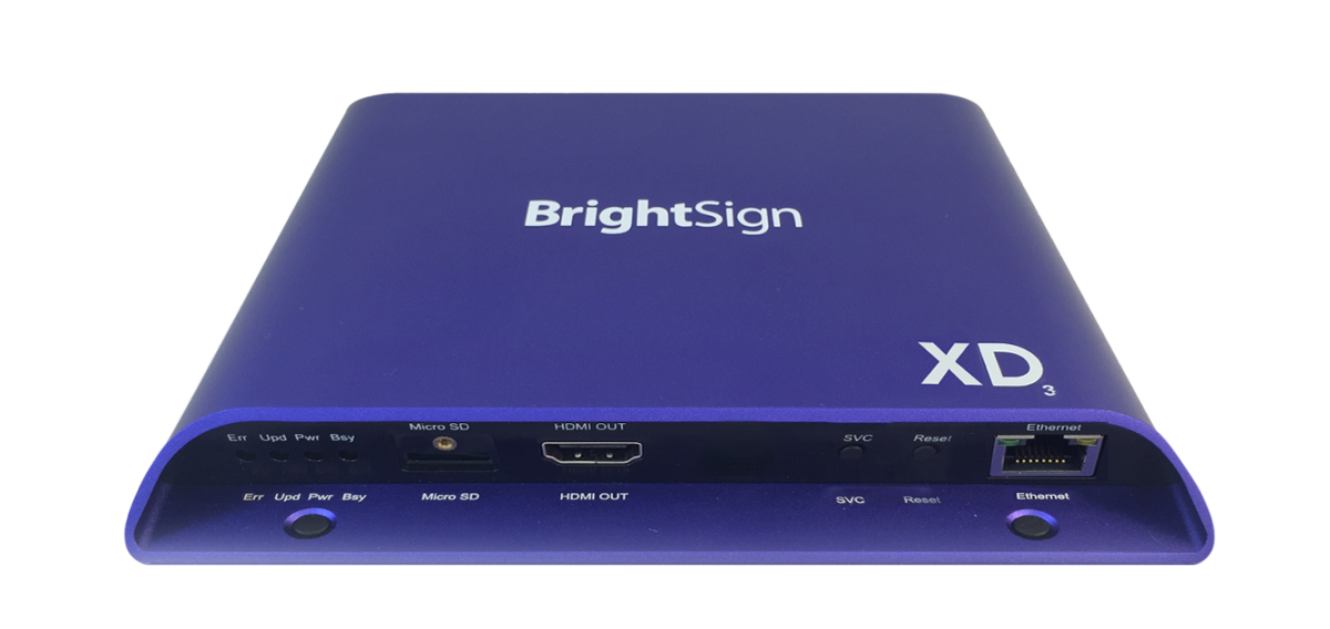 Brightsign H.265, True 4K, dual video decode, advanced HTML5 player with  standard I/O package