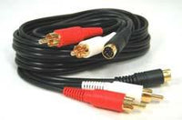 Audio -Video Cable 2 RCA Audio 1 S-Video Cable, 6 FT