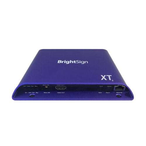 Brightsign H.265, True 4K, dual video decode, enterprise HTML5 player with standard I/O package and PoE+