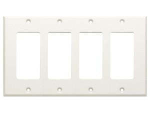 CP-4 Quadruple Cover Plate - white