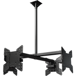 Ceiling mounted Quad display system for 32" to 55"+ monitors, includes a VESA mounting interface