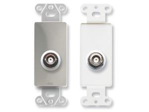 DS-BNC/D Insulated Double BNC Jack on Decora&#174; Wall Plate - Stainless steel