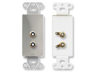 DS-PHN2 Dual RCA Jacks on Decora&#174; Wall Plate - Solder type - Stainless steel