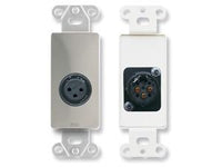 DS-XLR3F XLR 3-pin Female Jack on Decora&#174; Wall Plate - Solder type - Stainless steel