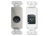 DS-XLR3M XLR 3-pin Male Jack on Decora&#174; Wall Plate - Solder type - Stainless steel