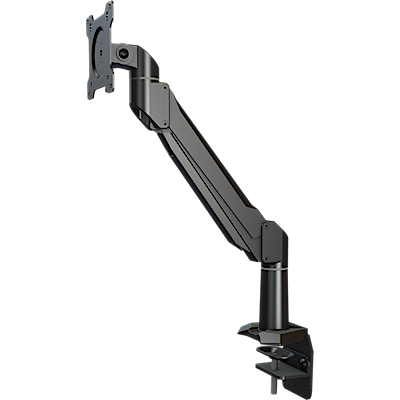 Single link desktop arm with edge clip base