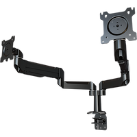 Dual link dual monitor desktop arm system with through-hole mounting base