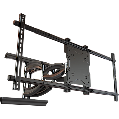 NEW Robust Series Articulating mount for large-format 70 to 90" TVs with heavy-duty smooth action dual scissor arm and post-installation leveling